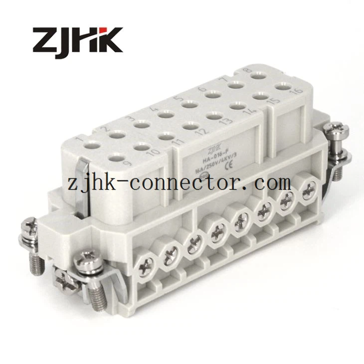 16ピンスクリューインサートヘビーデューティワイヤコネクタ